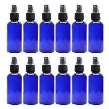 Cornucopia Brands 4oz Blue PLASTIC Fine Mist Spray Bottles; Travel Spritzer Bottles, Labels Included