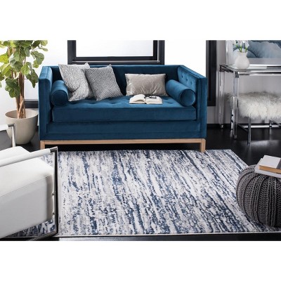 Amelia 4' x 6' Grey and Navy Abstract Rug