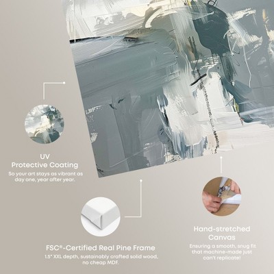 Mist Green and Beige Abstract Canvas Wall Art, 24" x 16"