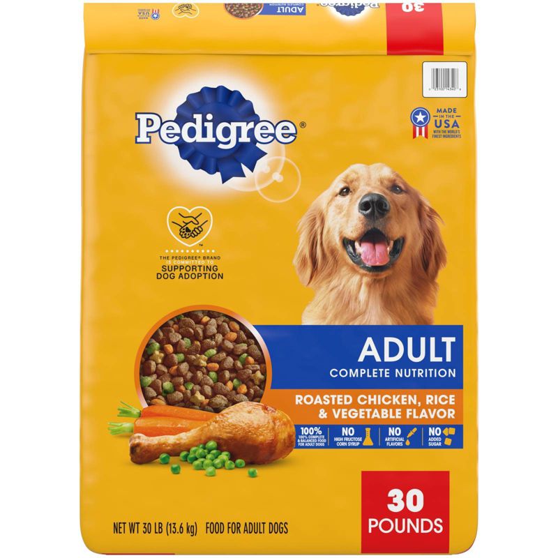 Pedigree Roasted Chicken, Rice & Vegetable Flavor Adult Complete Nutrition Dry Dog Food, 1 of 9