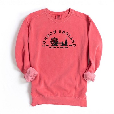 Simply Sage Market Women's  Garment Dyed Graphic Sweatshirt Embroidered London England
