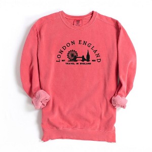 Simply Sage Market Women's  Garment Dyed Graphic Sweatshirt Embroidered London England - 1 of 3