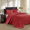 Elegant Reversible Bedspread Set, Classic Stitch Pattern Rich Depth and Texture Bedding Set, All Season Home Textile fits Lux Bedroom Decor - 2 of 4