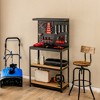 Costway Tool Storage Workbench 4 Shelf Multipurpose Garage Worktable w/Peg Board Hook Kit - 3 of 4