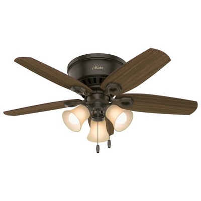 42" Bronze Low Profile Ceiling Fan with LED Light Kit