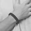 Black Bow Jewelry 12.3mm Stainless Steel Black Leather and Wire Bracelet, 8.5 Inch - 3 of 4