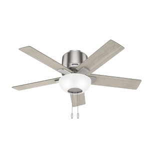 Hunter 44" Fitzgerald Lighted Ceiling Fan Brushed Nickel Finish - Modern Design with Light Kit Included for Small Spaces - 1 of 3