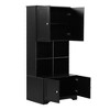 Ridstar 67 in. H Black Bathroom Storage Cabinet with 4 Doors, Adjustable Shelves - 3 of 4