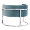 Magnolia Velvet Accent Chair with Silver Base Sea Blue 30.7"W x 27.4"D x 28"H - 4 of 4