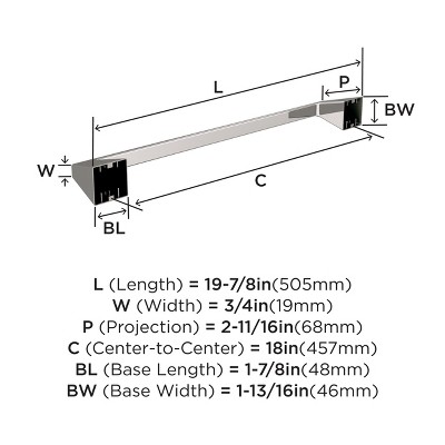 Polished Nickel Wall Mounted Towel Bar with Geometric Design