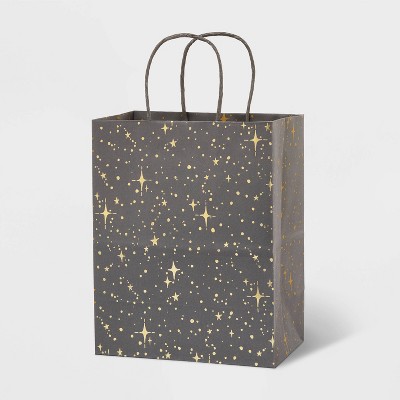Small Hotstamp Dots And Star Gift Bag Gray - Spritz™ : Target
