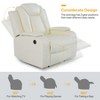 Tribesigns Breathable Leather Recliner Sofa Set with Adjustable Angle, Storage Buckets, Wireless Charger & LED Lighting,Black,for Living Room. - 3 of 4