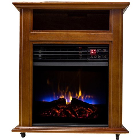 Comfort Glow Electric Quartz Mobile Fireplace Indoor Heater With 3  Energy-efficient Quartz Heating Elements : Target