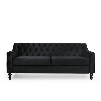 Knouff Modern Glam Tufted Velvet 3 Seater Sofa - Christopher Knight Home