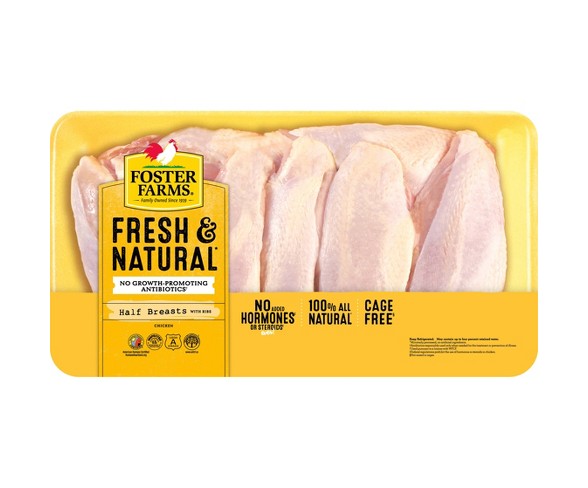 Foster Farms Fresh & Natural Split Chicken Breast Value Pack - 3.36-5.83lbs - price per lb