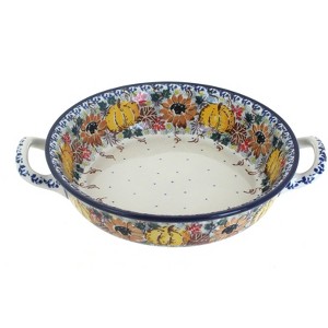 Blue Rose Polish Pottery 419 Ceramika Artystyczna Small Round Casserole with Handles - 1 of 1