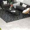 Outsunny RV Mat, Outdoor Patio Rug / Large Camping Carpet with Carrying Bag, Waterproof Plastic Straw, Reversible, Black & Gray Geometric - 3 of 4