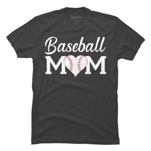 Men's Design By Humans Baseball Mom Heart By shirtpublic T-Shirt - 1 of 2