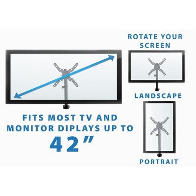 Black Heavy-Duty Adjustable Desk Mount for Monitors and TVs up to 42"
