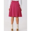 INSPIRE CHIC Women's Belted Waist Casual Knee Length Pleated A-Line Skirt - 4 of 4