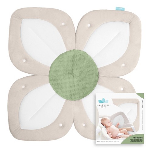 Blooming Bath Lotus Baby Bath Cushion - Cream/Olive