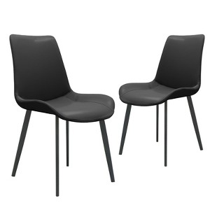 TOBILI PU Leather Dining Chair with Metal Legs,Modern Upholstered Chair Set of 2 for Kitchen,Restaurant,Living,Meeting Room - 1 of 4