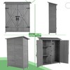 Outdoor Storage Shed with Lockable Door, Wooden Tool Storage Shed w/Detachable Shelves & Pitch Roof, Gray - 4 of 4