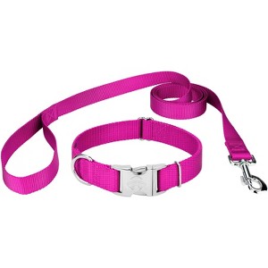 Country Brook Petz Premium Nylon Dog Collar and Leash Set for Small Medium Large Dogs - Vibrant 30+ Color Selection - 1 of 4
