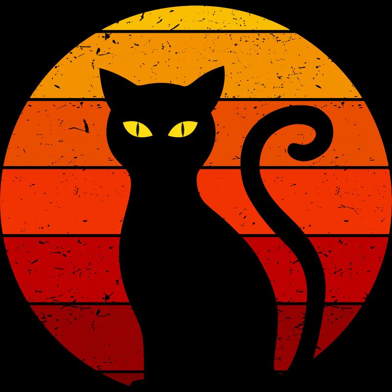 Women's Design By Humans Vintage Retro Sunset Halloween Black Cat I By lemonpepper Racerback Tank Top, 2 of 4