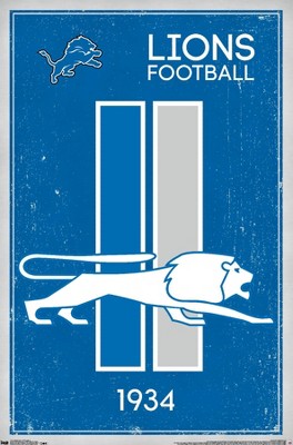 Trends International Nfl Detroit Lions - Retro Logo 14 Unframed Wall ...