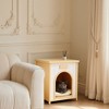 BABYYER Flat Roof Pet House, Solid Wood Indoor Cat & Small Dog Shelter with Removable Cushion Pet Furniture for Apartments - 4 of 4