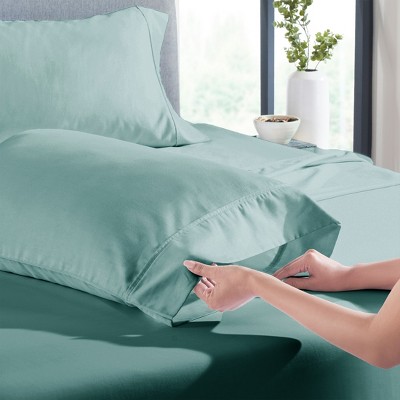 Teal Cotton Sateen Standard/Queen Pillowcase Set