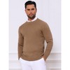 INSPIRE CHIC Men's Slim Fit Crew Neck Long Sleeve Soft Twist Textured Cable Knit Pullover Sweater - 4 of 4