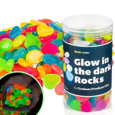 Graham Products Products 190 Pieces Glow in the Dark Rocks | Indoor & Outdoor Use - Garden, Fish Tank Pebbles - Multi-colored