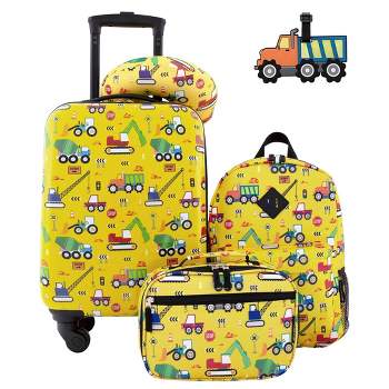Travelers Club Kids' 5pc Hardside Checked Spinner Luggage Set