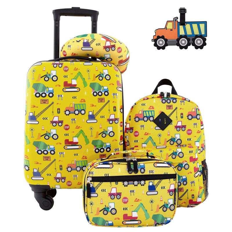 Travelers Club Kids' 5pc Hardside Checked Spinner Luggage Set, 1 of 16