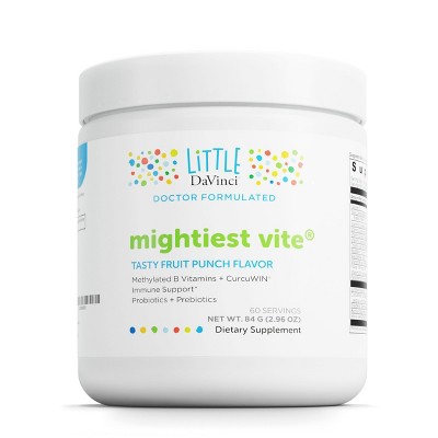 Little DaVinci Mightiest Vite - With Probiotics and Prebiotics - Helps Digestive, Gut Health, Healthy Brain* - Fruit Punch Flavor