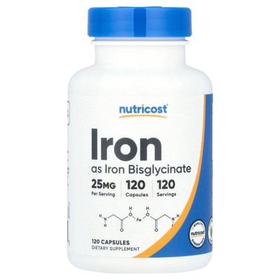 Nutricost Iron, 25 mg , 120 Capsules