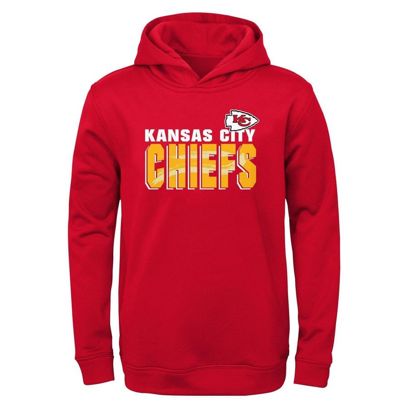 NFL Kansas City Chiefs Toddler Boys&#39; Poly Fleece Hooded Sweatshirt, 1 of 2
