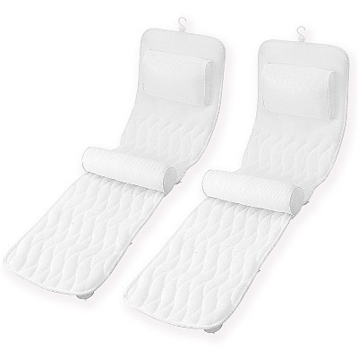 Home+Solutions 2 Piece Deluxe Bath Pillow & Mat Lounger Set, 36x17