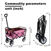YONWAY Foldable Wagon Cart with Strapping System, Beach Wagon, Utility Cart,for Camping Shopping Sports Gardening Fishing Supports 225 Lbs - 3 of 4