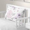 Sweet Jojo Designs Girl Decorative Pillow Cover Sham Watercolor Floral Purple Pink and Grey - 2 of 3