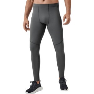 Anna-Kaci Active Men's Full-Length Compression Leggings with Side Pockets and Stretch Moisture-Wicking Fabric - 1 of 4