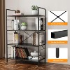 4 Tier Bookshelf, Large Bookcase with Steel Frame, Rustic Bookshelf Organization and Storage, Industrial Book Shelves for Home Office, Living Room - 3 of 4