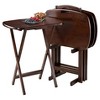 5pc Lucca TV Set Walnut Finish - Winsome: Portable Folding Tables, MDF Top, Wood Legs, Stand Included - 3 of 4