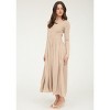 August Sky Women's Front Button Up Mixed Media Midi Dress - 3 of 4