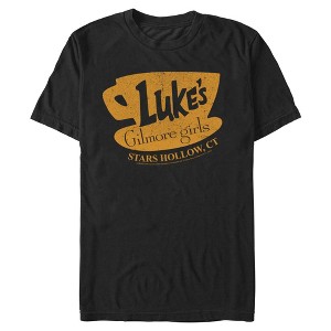 Mens Gilmore Girls Luke's Stars Hollow Sign T Shirt - 1 of 4