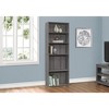 Bookshelf, Bookcase, 6 Tier, 72"h, Office, Bedroom, Grey Laminate, Transitional - 2 of 4
