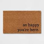 1'6"x2'6" So Happy You're Here Doormat Natural - Threshold™