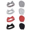 Hudson Baby Infant Girl 16Pc Headband and Scratch Mitten Set, Houndstooth, 0-6 Months - 2 of 2